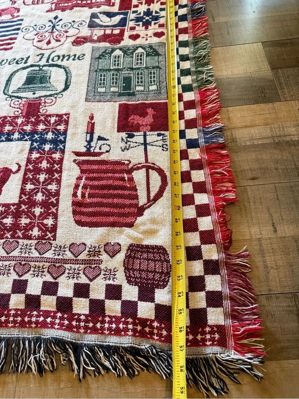 Grandmacore Americana duck, spices flag Woven Tapestry Throw Blanket.